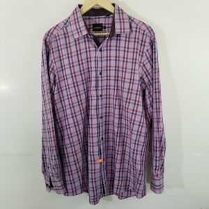 PARC 81 European Fabric Men's Purple Checked Shirt